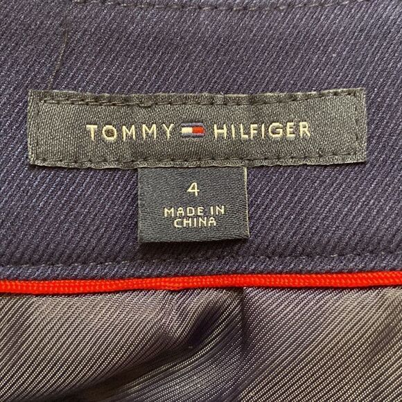 Tommy Hilfiger  Skirt Navy Blue Pleated Preppy Side Button Closure Size 4 - Picture 5 of 7